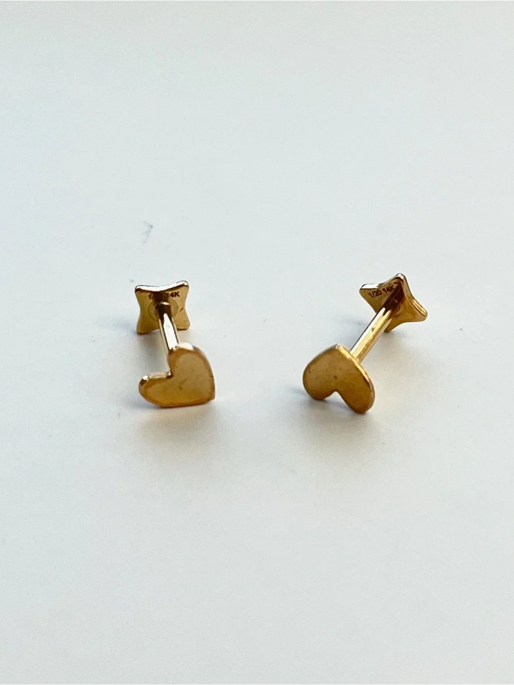 14K Gold Filled Heart Stud Earrings - Minimal Women's Jewelry